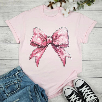 Preppy Pink Bow Graphic Tee