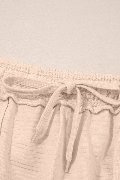 Solid Textured T-Shirt and Shorts Set