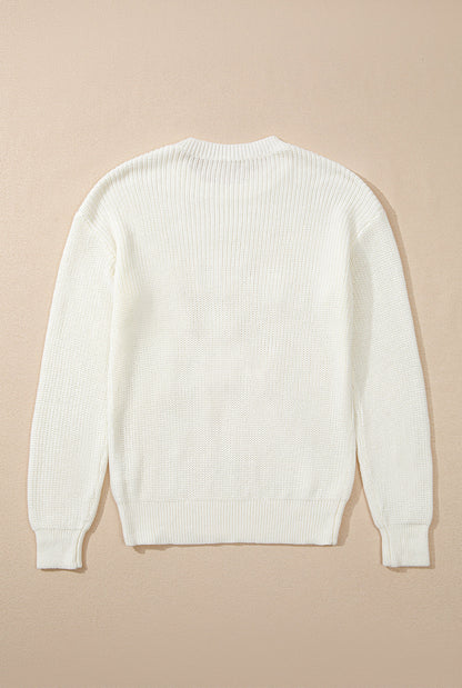 Christmas Stripe Merry & Bright Long Sleeve Sweater