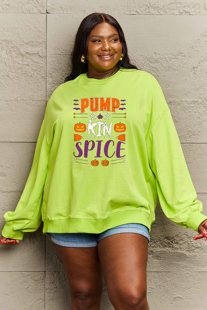 Simply Love Full Size PUMPKIN SPICE Graphic Sweatshirt - Aaria Tees