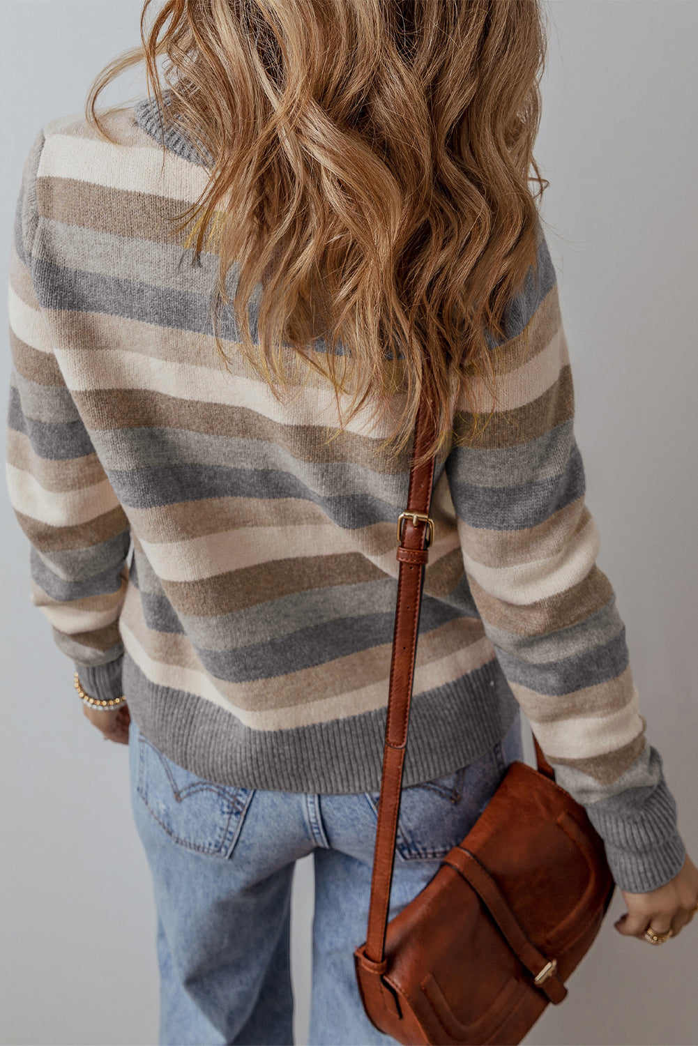 Eliana Stripe Ribbed Sweater Threaded Pear