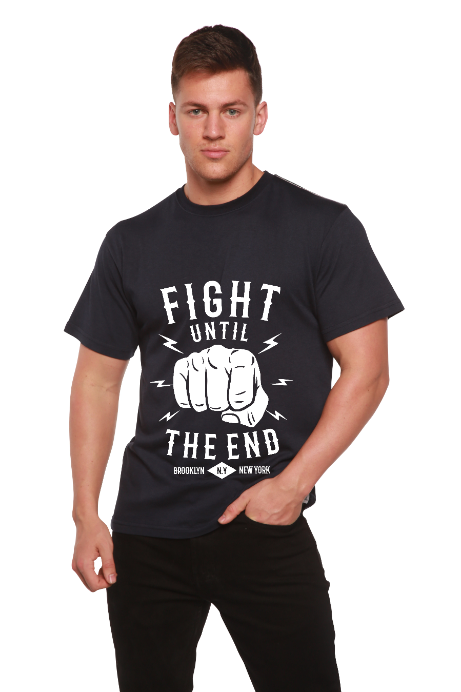 Fight Until Men's Bamboo Viscose/Organic Cotton Short Sleeve Graphic T-Shirt