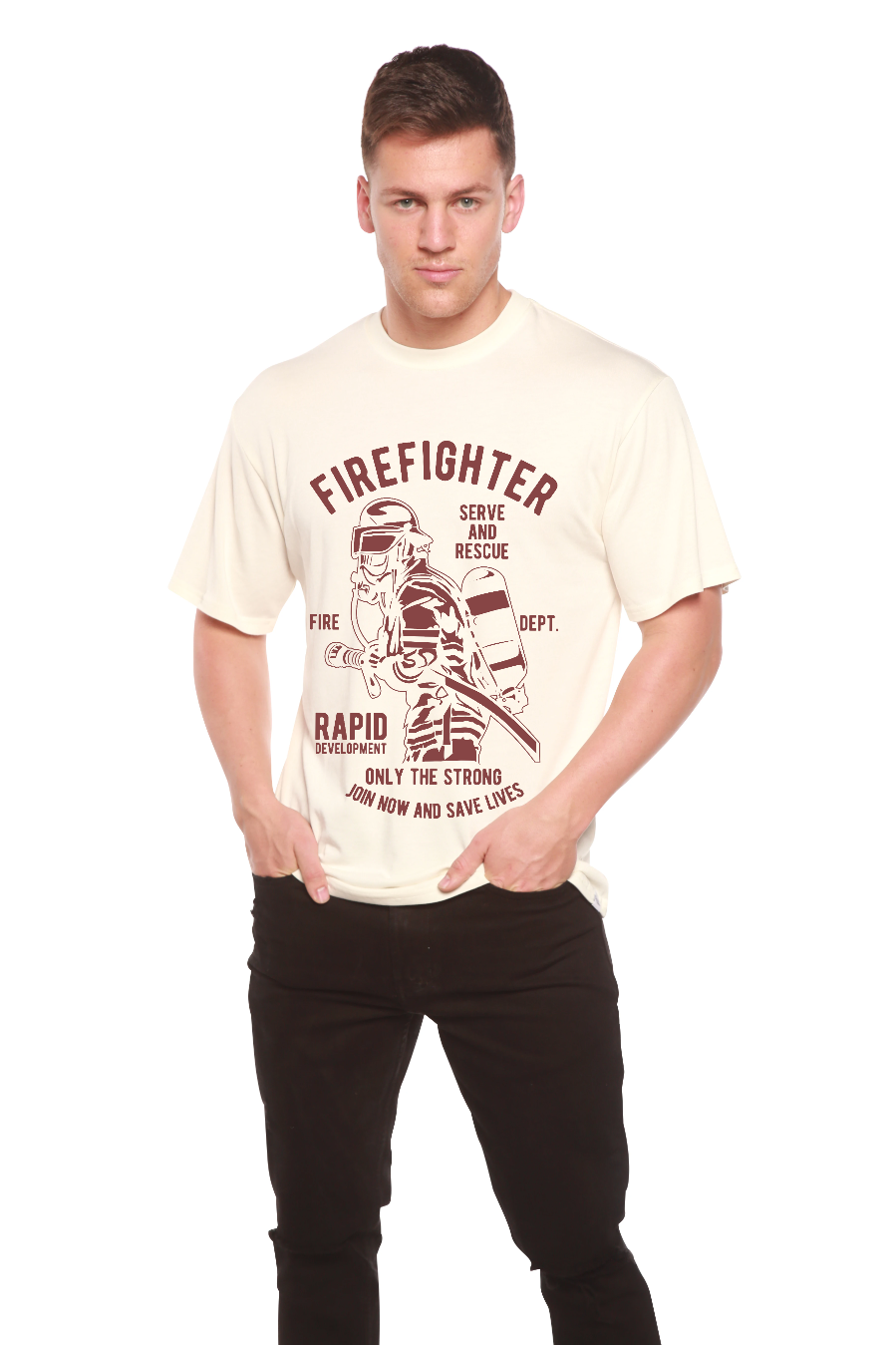 Firefighter Dept Men's Bamboo Viscose/Organic Cotton Short Sleeve Graphic T-Shirt