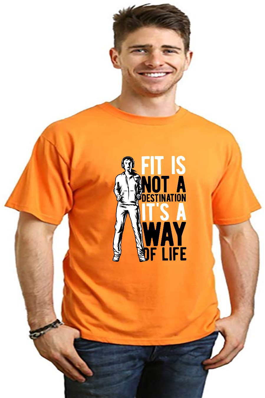 Fit is not a destination Men's Bamboo Viscose/Organic Cotton Short Sleeve Graphic T-Shirt