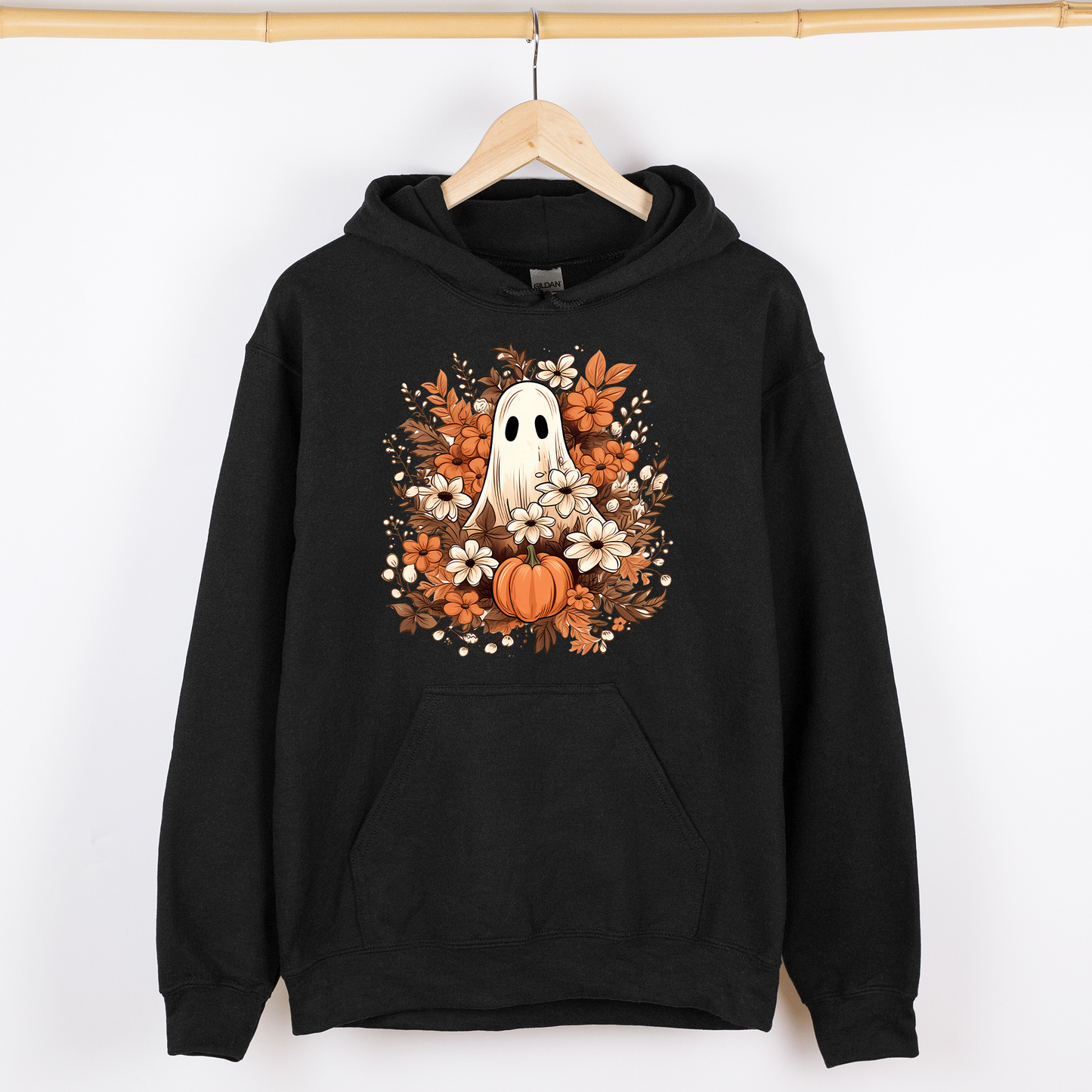 Floral Ghost, Trending, Vintage, Halloween, Witch, Spooky, Graphic Hoodie, Hooded Sweatshirt