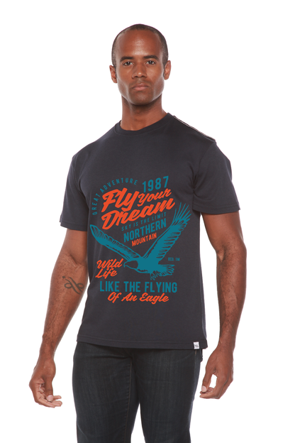 Fly Your Dream Men's Bamboo Viscose/Organic Cotton Short Sleeve Graphic T-Shirt