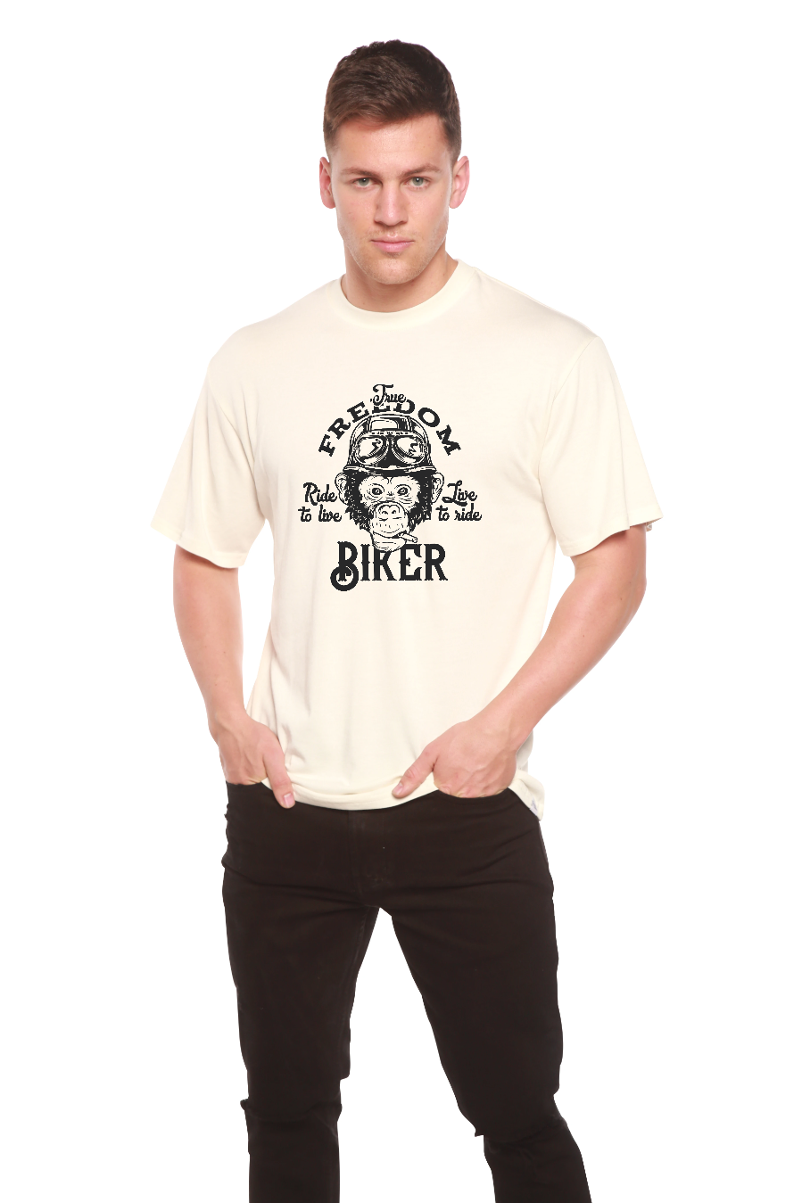 Freedom Biker Men's Bamboo Viscose/Organic Cotton Short Sleeve Graphic T-Shirt