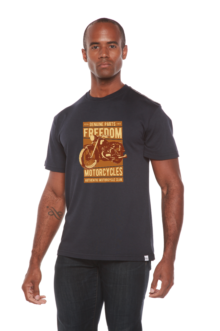 Freedom Motorcycles Men's Bamboo Viscose/Organic Cotton Short Sleeve Graphic T-Shirt