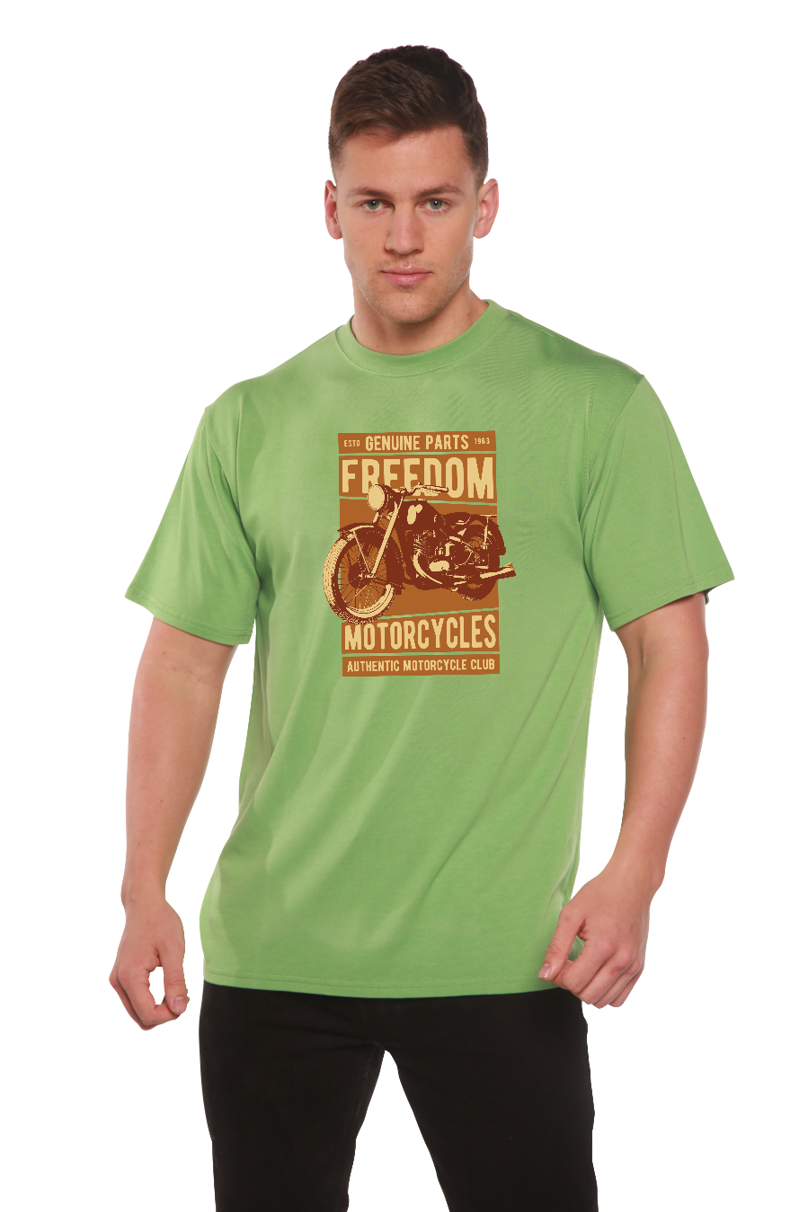 Freedom Motorcycles Men's Bamboo Viscose/Organic Cotton Short Sleeve Graphic T-Shirt