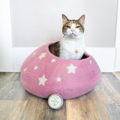 Rose Pink Midnight Stars Eco Kitty Cave