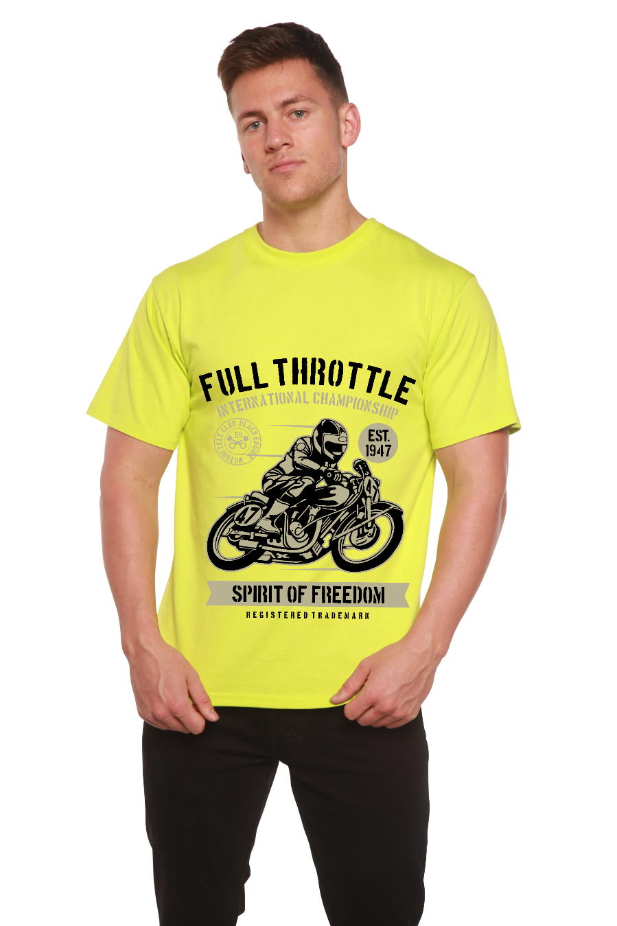 Fuul Throttle Men's Bamboo Viscose/Organic Cotton Short Sleeve Graphic T-Shirt