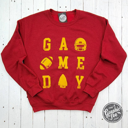 GAME DAY KC Red and Gold Crewneck Sweatshirt