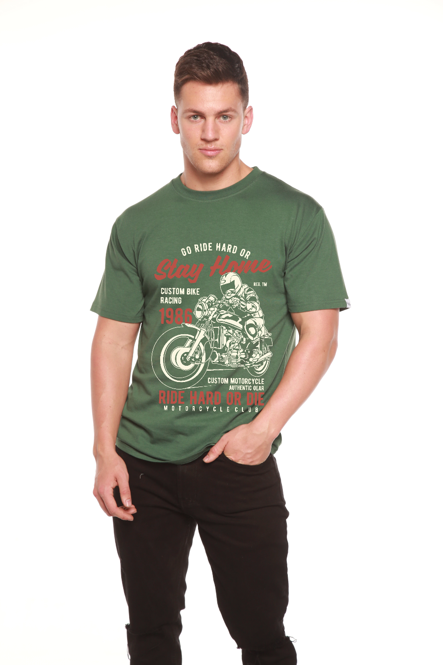 Go Ride Hard Men's Bamboo Viscose/Organic Cotton Short Sleeve Graphic T-Shirt