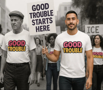 GOOD TROUBLE FASHION Good Trouble T-Shirt with Bold Print