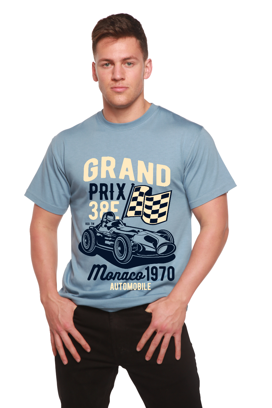 Grand Prix Men's Bamboo Viscose/Organic Cotton Short Sleeve Graphic T-Shirt