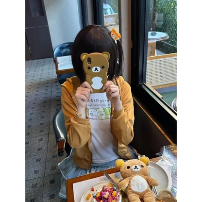 Kawaii Bear Hoodie - Harajuku Y2K Zipper Sweatshirt for Women