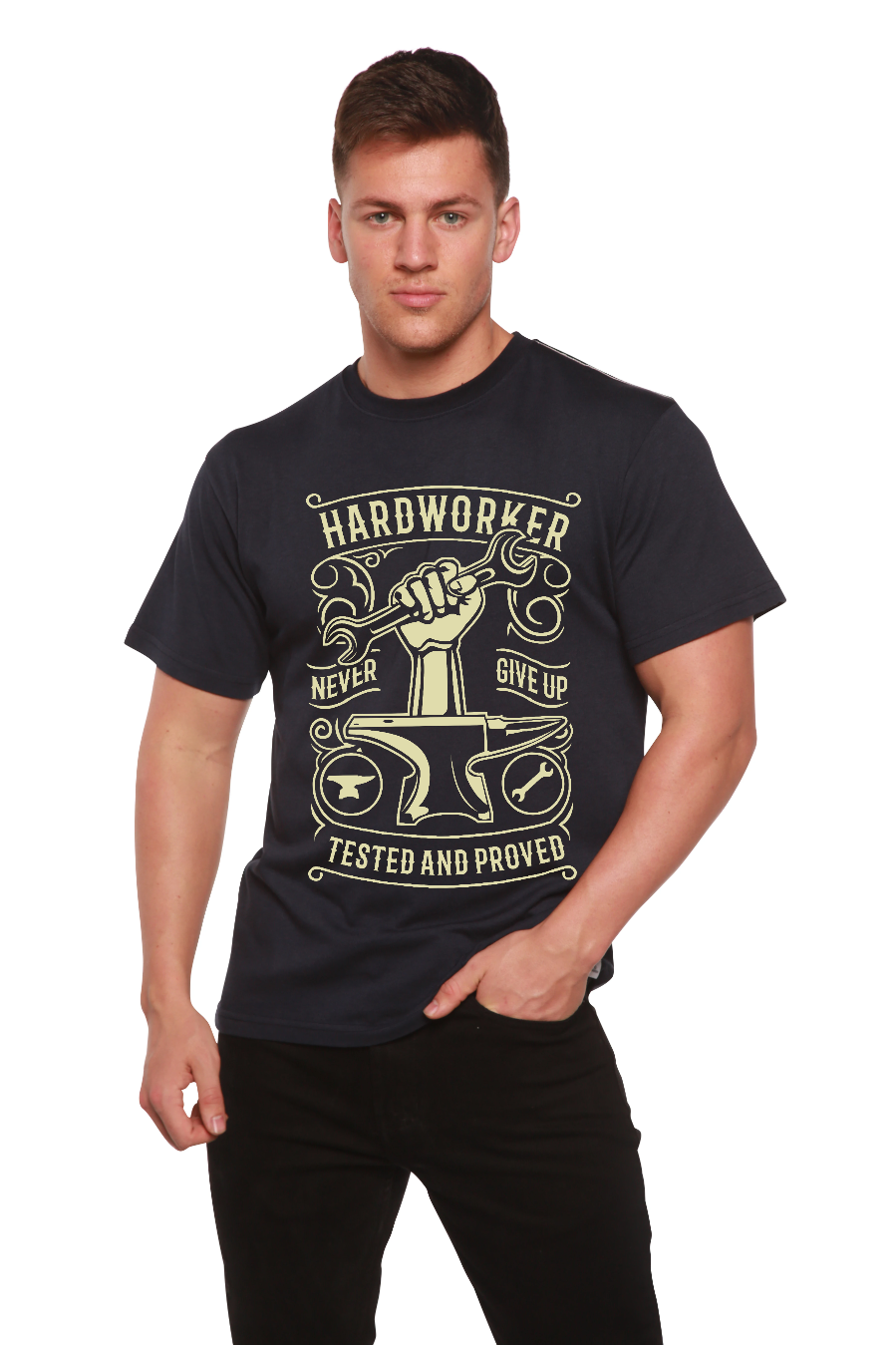 Hard Worker Men's Bamboo Viscose/Organic Cotton Short Sleeve Graphic T-Shirt
