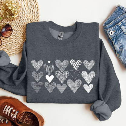 Heart Doodles, Sweatshirt, Valentine's Day