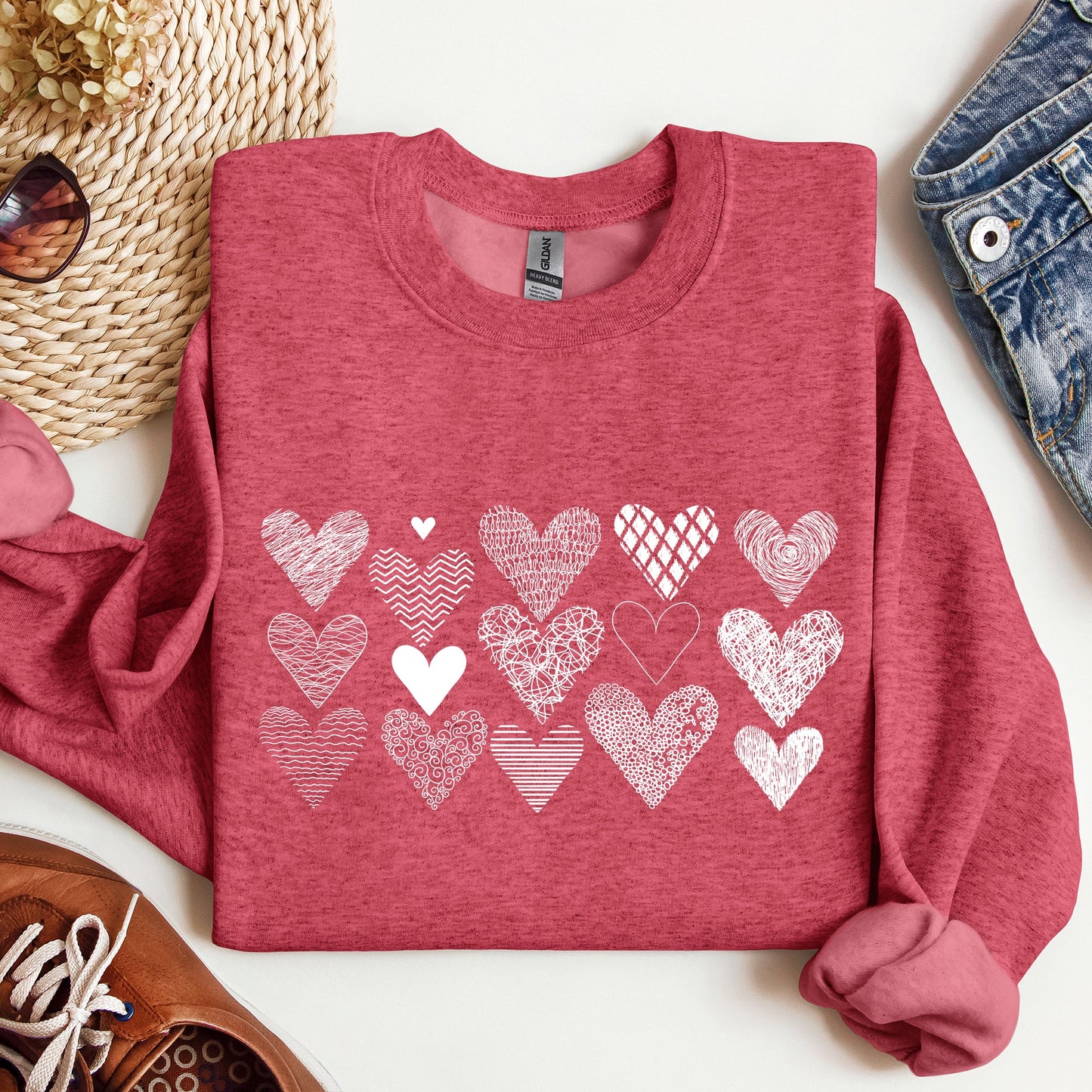 Heart Doodles, Sweatshirt, Valentine's Day