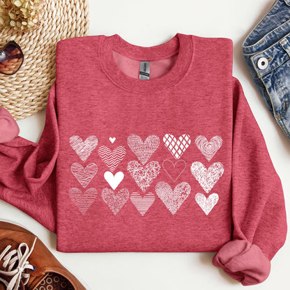 Heart Doodles, Sweatshirt, Valentine's Day