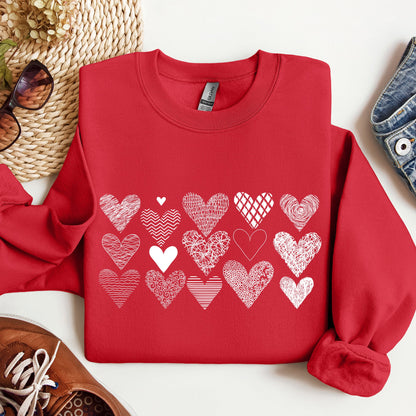 Heart Doodles, Sweatshirt, Valentine's Day