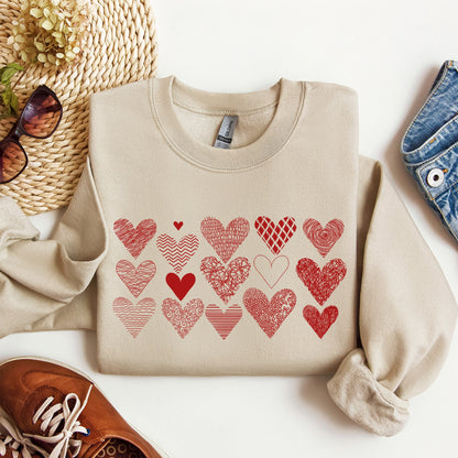 Heart Doodles, Sweatshirt, Valentine's Day