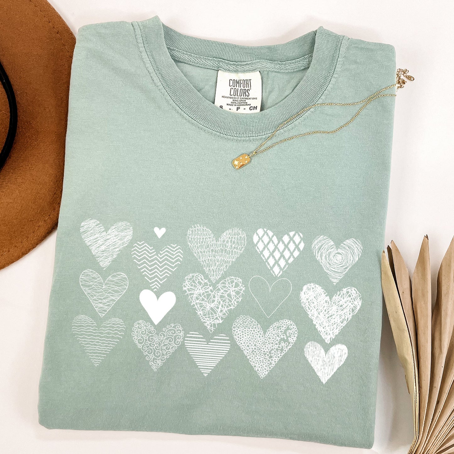 Heart Doodles, Comfort Colors Tshirt, Valentine's Day