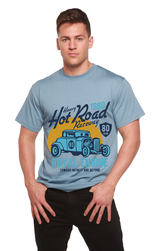Heavy Hot Road Men's Bamboo Viscose/Organic Cotton Short Sleeve Graphic T-Shirt