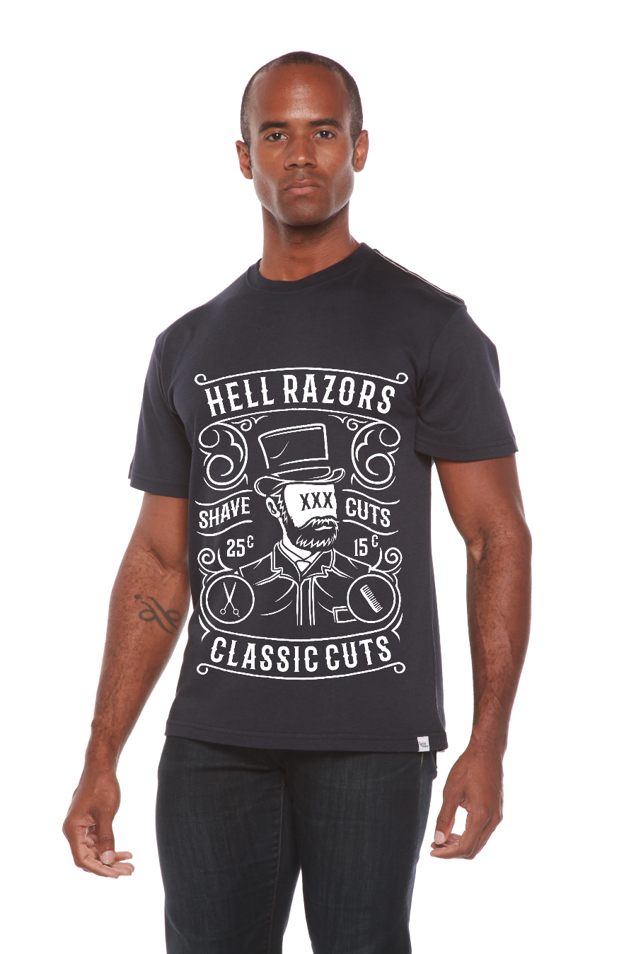 Hell Razors Men's Bamboo Viscose/Organic Cotton Short Sleeve Graphic T-Shirt