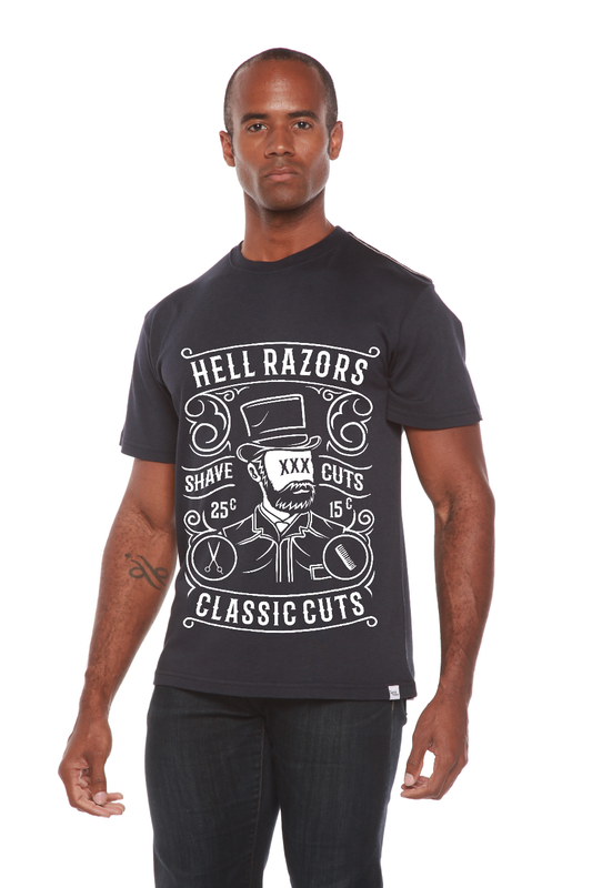 Hell Razors Men's Bamboo Viscose/Organic Cotton Short Sleeve Graphic T-Shirt