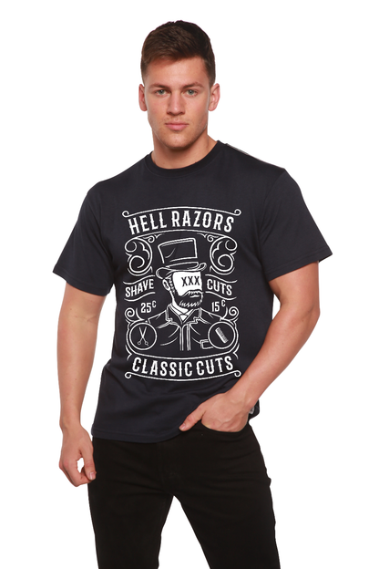 Hell Razors Men's Bamboo Viscose/Organic Cotton Short Sleeve Graphic T-Shirt