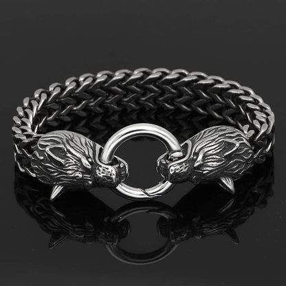 Viking Nordic Geri & Freki Stainless Steel Bracelet