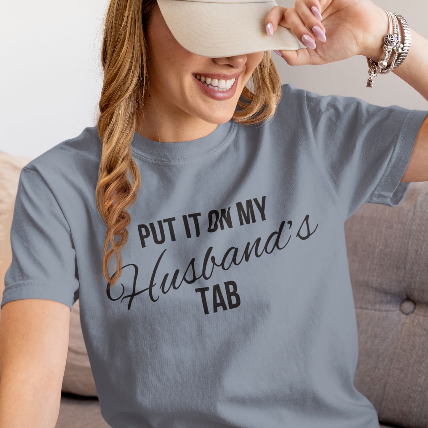 Put It On My Husbands Tab Graphic Tee