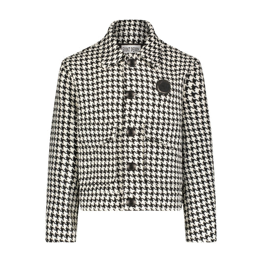 Houndstooth Boxy Fit Jacket Aaria Tees