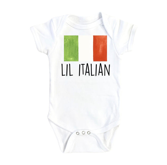 Little Italian Flag - Baby Boy Girl Clothes Infant Bodysuit Funny Cute Newborn