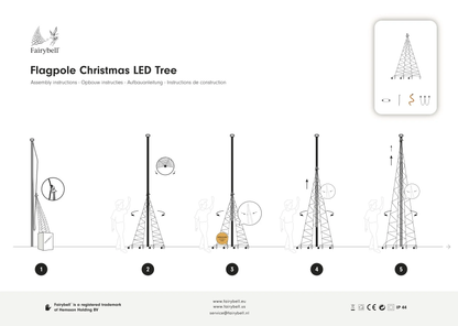 Fairybell 20 Foot Flagpole Tree - 1200 LED Warm White