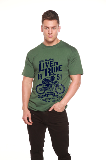 Live To Ride Men's Bamboo Viscose/Organic Cotton Short Sleeve Graphic T-Shirt