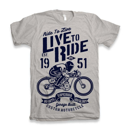Live To Ride Men's Bamboo Viscose/Organic Cotton Short Sleeve Graphic T-Shirt