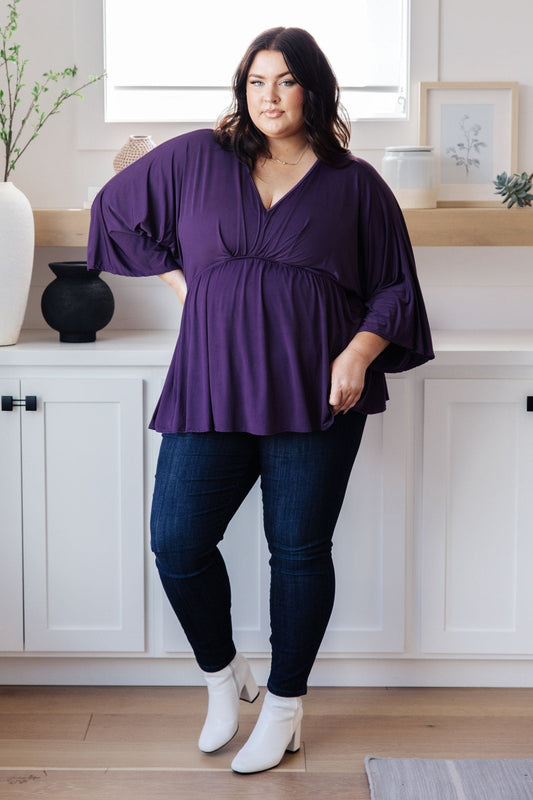 Love On The Line V-Neck Peplum Blouse (Online Exclusive)