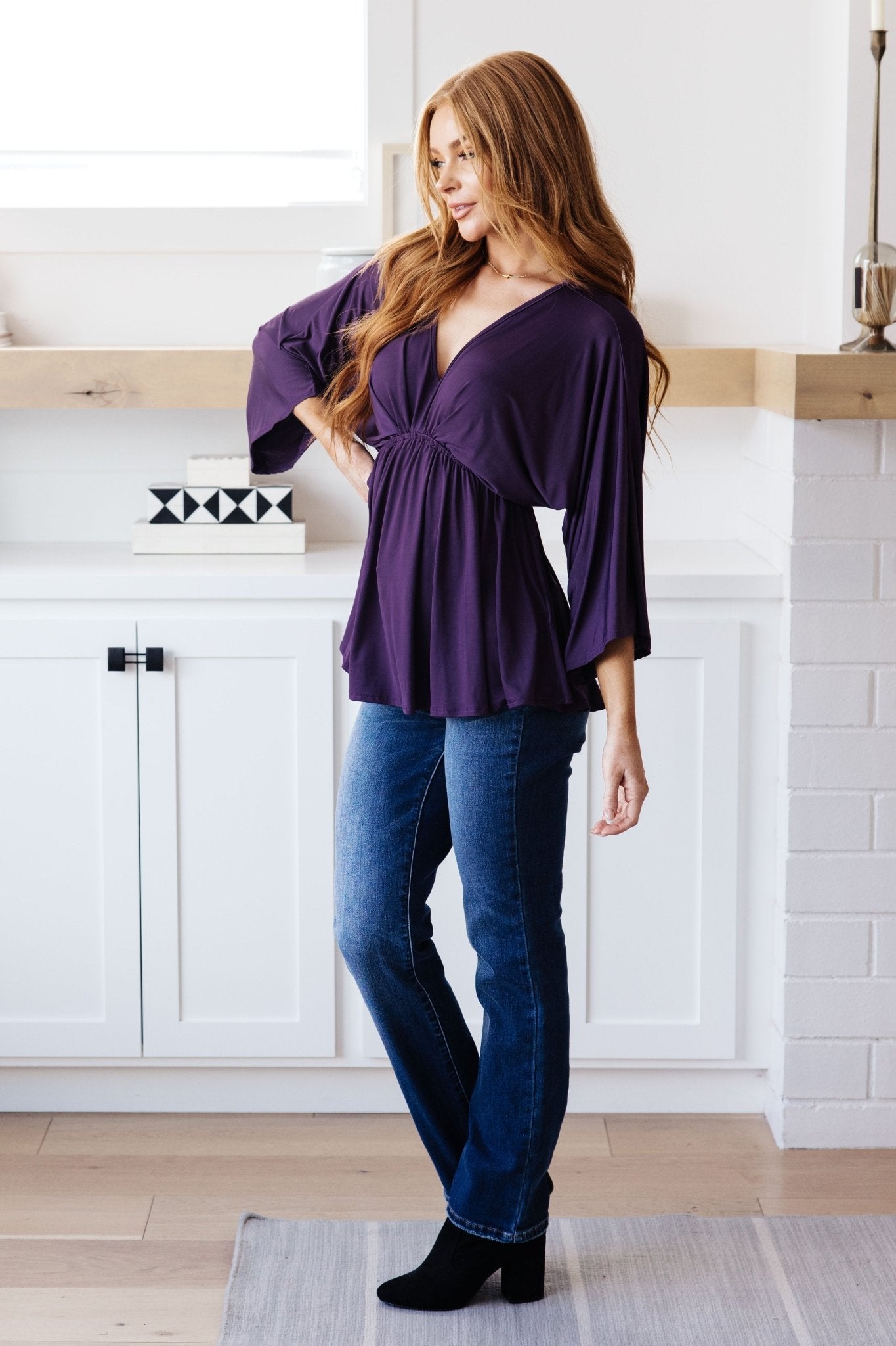 Love On The Line V-Neck Peplum Blouse (Online Exclusive)
