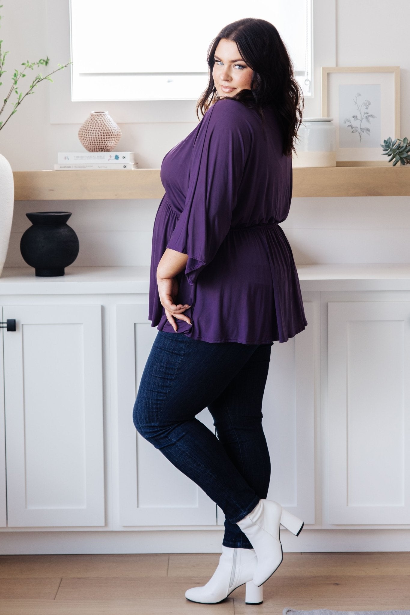 Love On The Line V-Neck Peplum Blouse (Online Exclusive)
