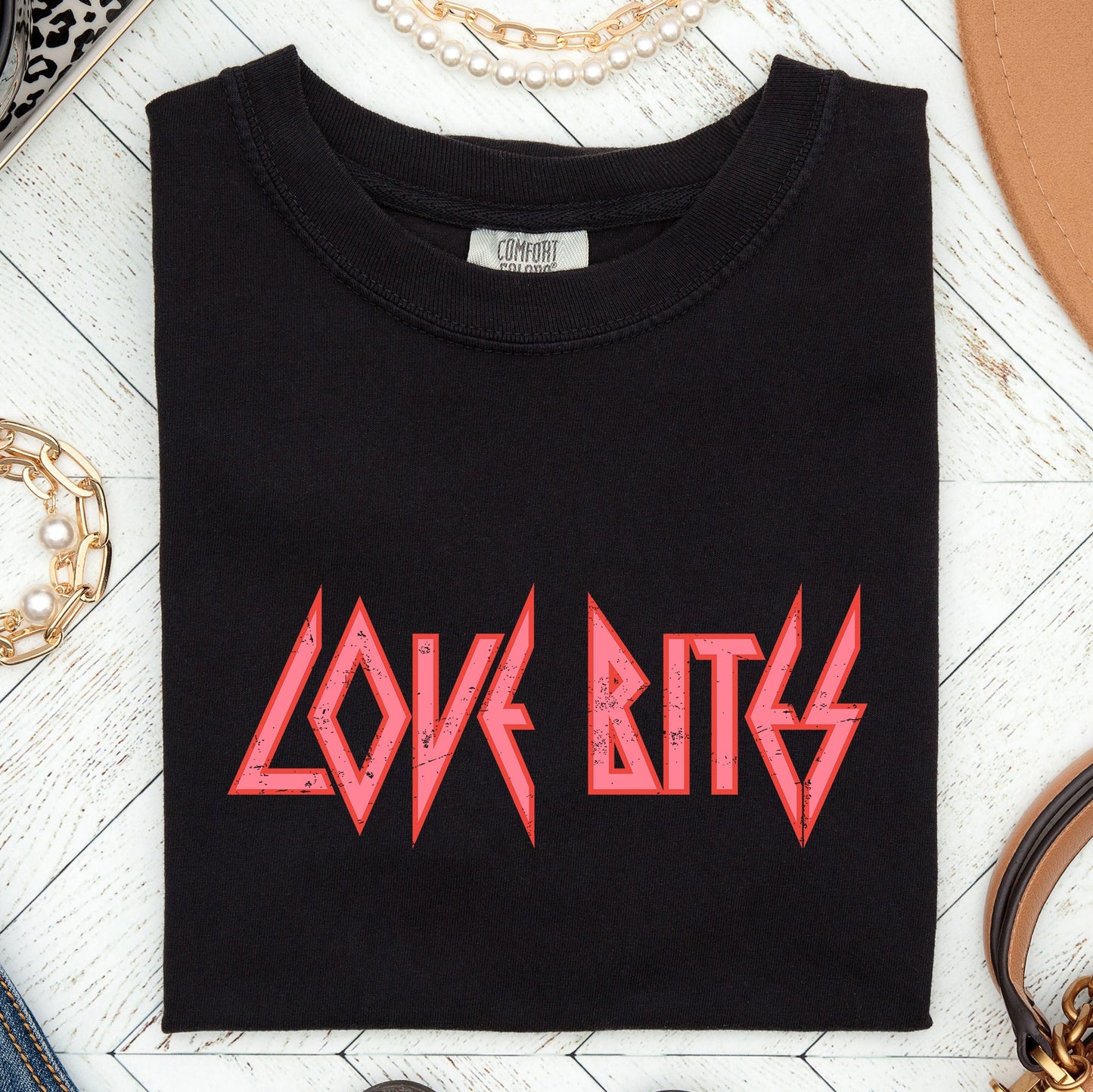 Love Bites, Def, Retro, 80s, Rock Music, Comfort Colors Tshirt, Valentine's Day