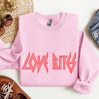 Love Bites, Def, Retro, 80s, Rock Music, Sweatshirt, Valentine's Day