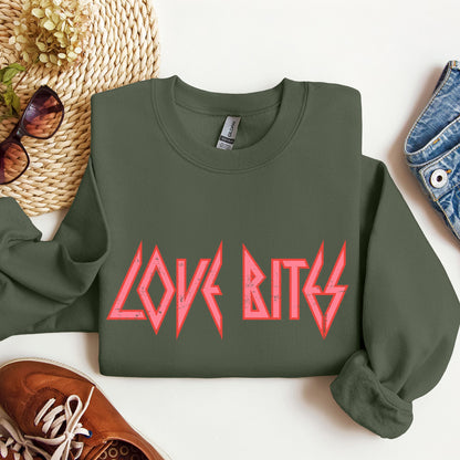 Love Bites, Def, Retro, 80s, Rock Music, Sweatshirt, Valentine's Day
