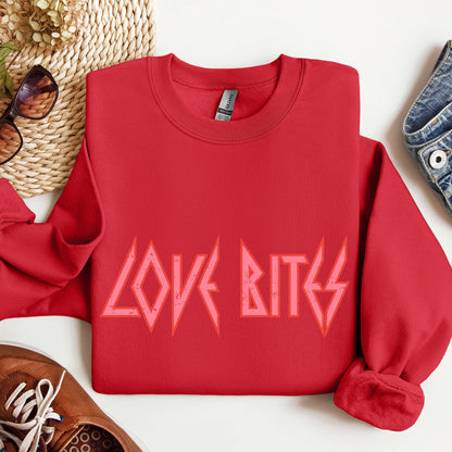 Love Bites, Def, Retro, 80s, Rock Music, Sweatshirt, Valentine's Day
