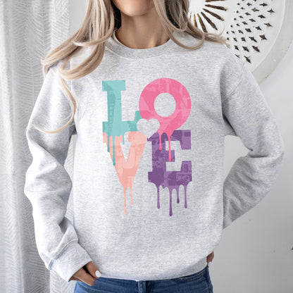 Retro Love Dripping Paint, Sweatshirt, Valentine's Day