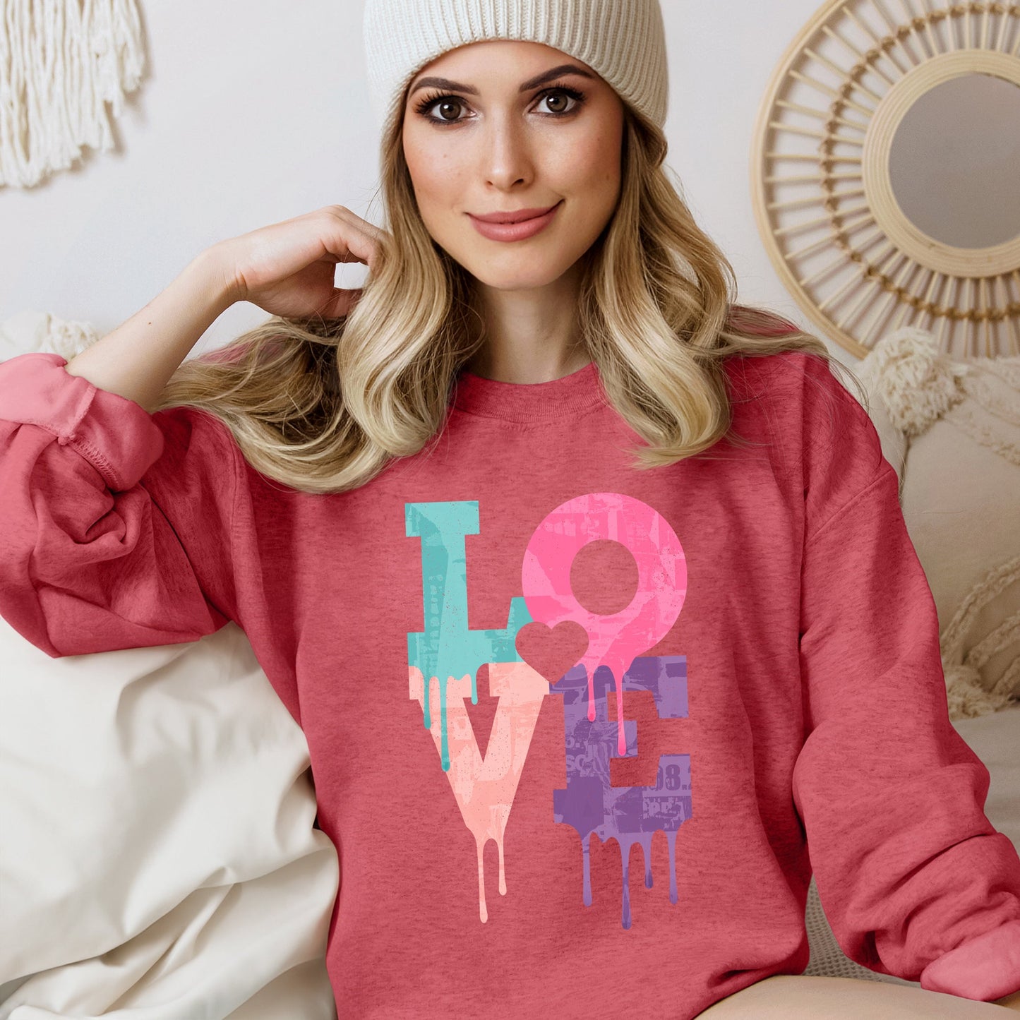 Retro Love Dripping Paint, Sweatshirt, Valentine's Day