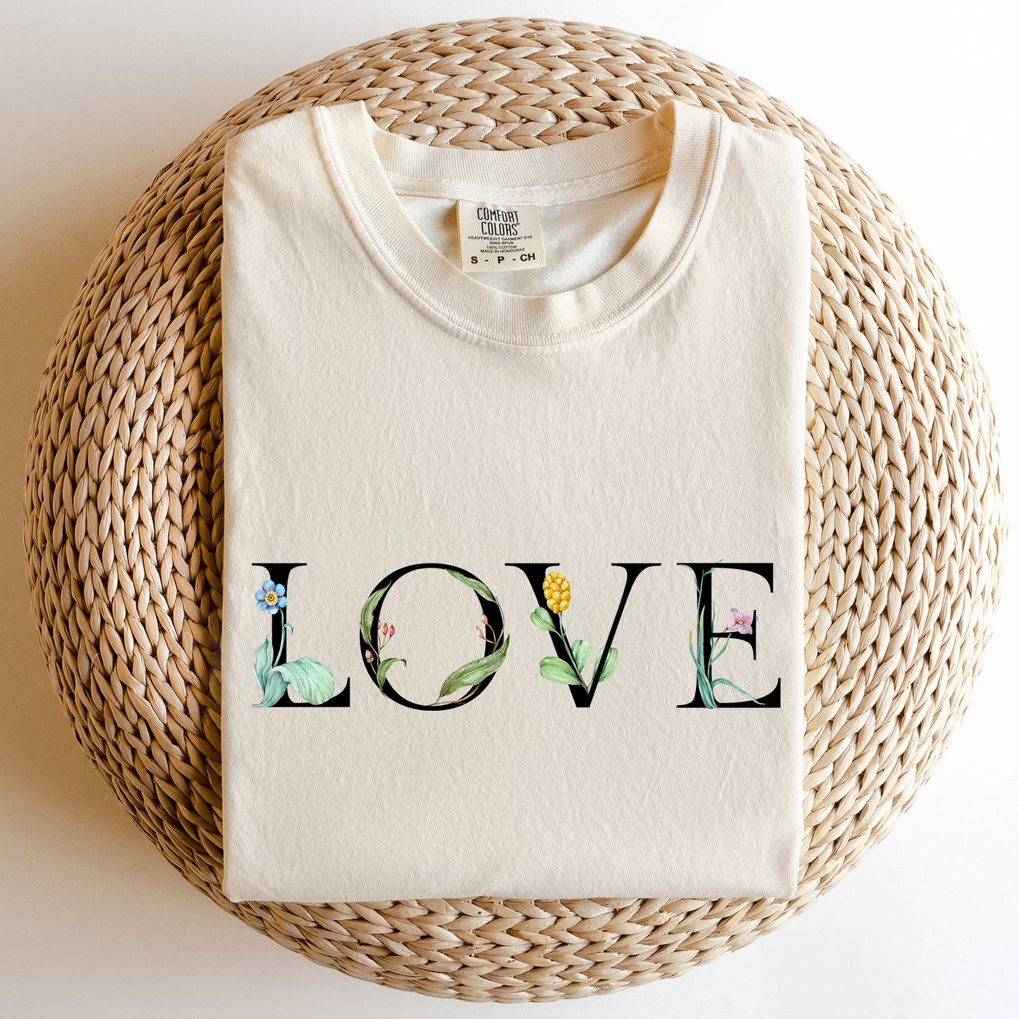 Love Flowers, Comfort Colors Tshirt, Valentine's Day
