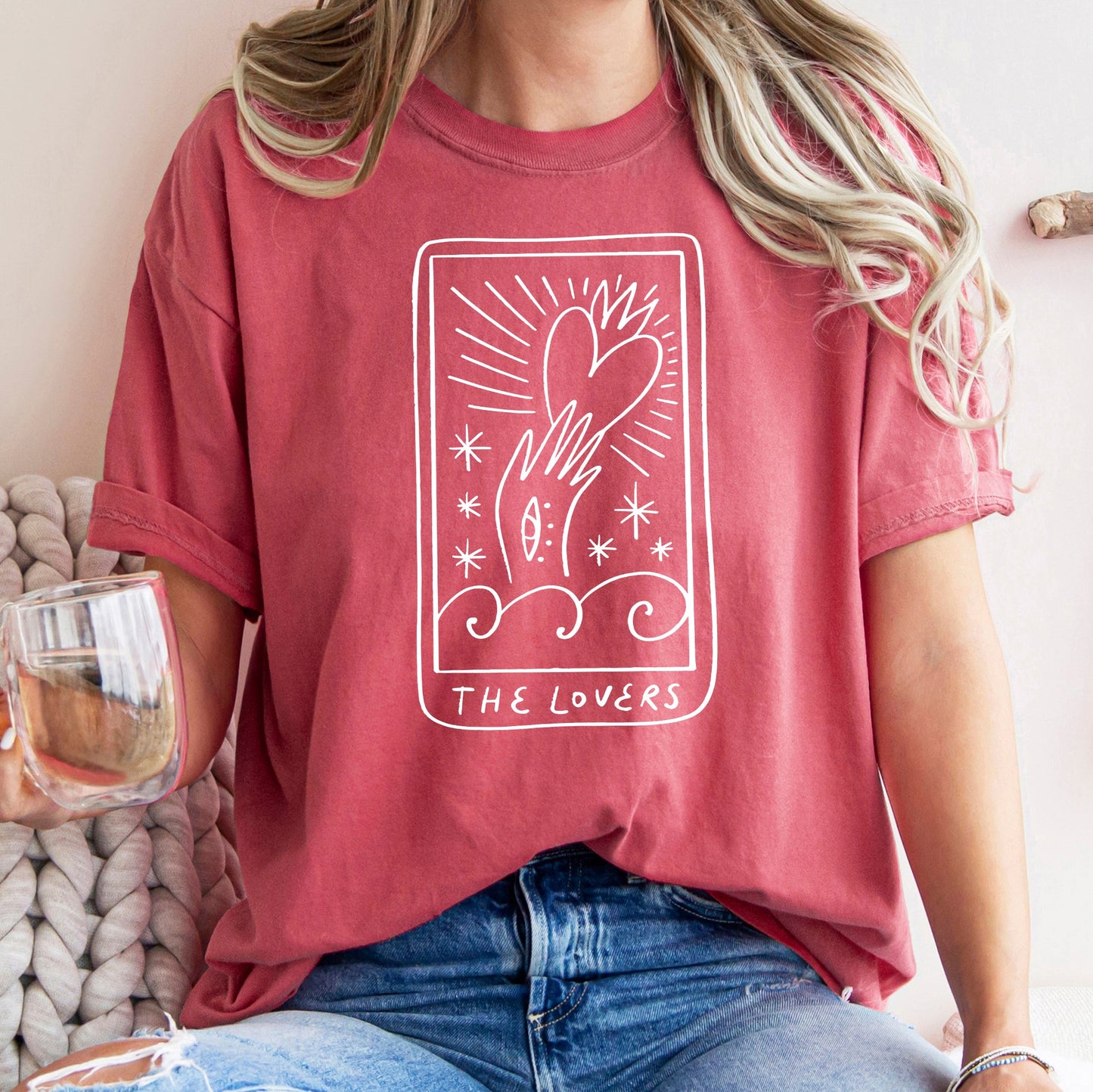 Lovers Tarot, Mystical, Magic, Comfort Colors Tshirt, Valentine's Day