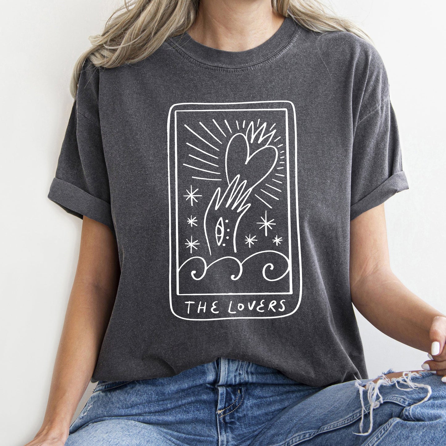 Lovers Tarot, Mystical, Magic, Comfort Colors Tshirt, Valentine's Day